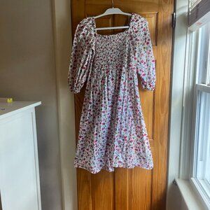 J. Crew Size L Floral Smocked Dress